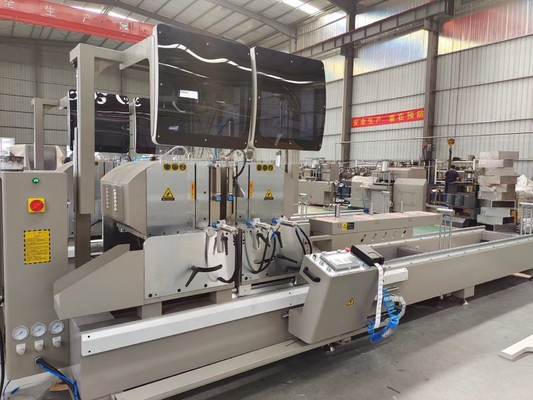 Máquina automática de corte de aluminio CNC doble mitra para ventana puerta y pared cortina