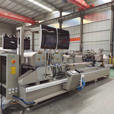 45 y 90 grados CNC Máquina de corte de doble mitra para aluminio y UPVC puerta de ventana y pared cortina