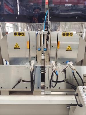 45 y 90 grados CNC Máquina de corte de doble mitra para aluminio y UPVC puerta de ventana y pared cortina